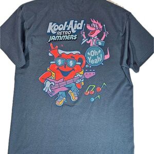 Kool-Aid Retro Jammers Shirt Mens Large Blue Graphic Music Band Tee Mad Engine